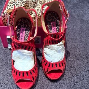 Betsey Johnson Strappy Red Heels